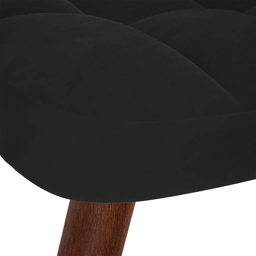 supama kėdė su taburete Black Velvet - Namų Idėja