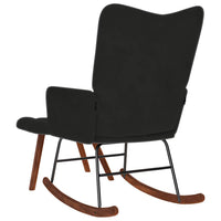 supama kėdė su taburete Black Velvet - Namų Idėja