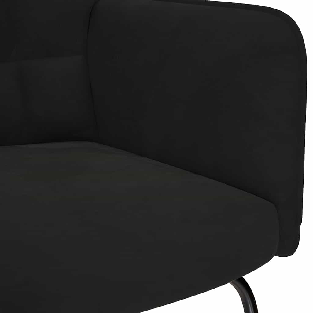 supama kėdė su taburete Black Velvet - Namų Idėja