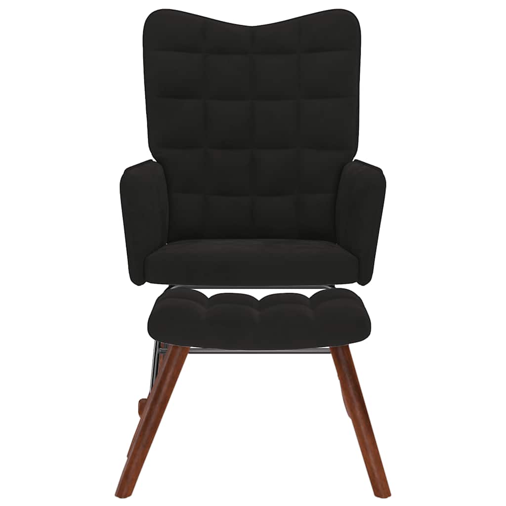 supama kėdė su taburete Black Velvet - Namų Idėja