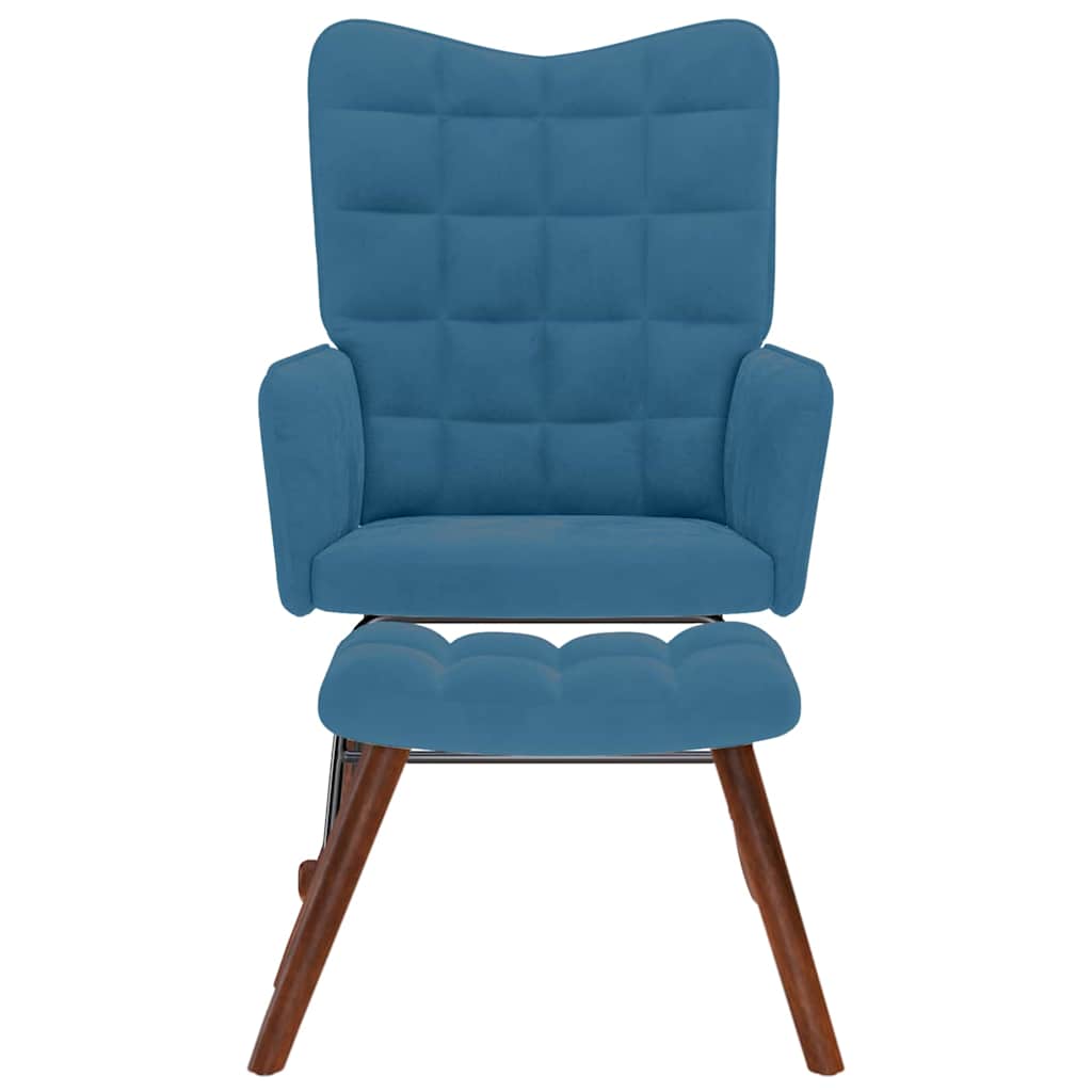 supama kėdė su taburete Blue Velvet - Namų Idėja