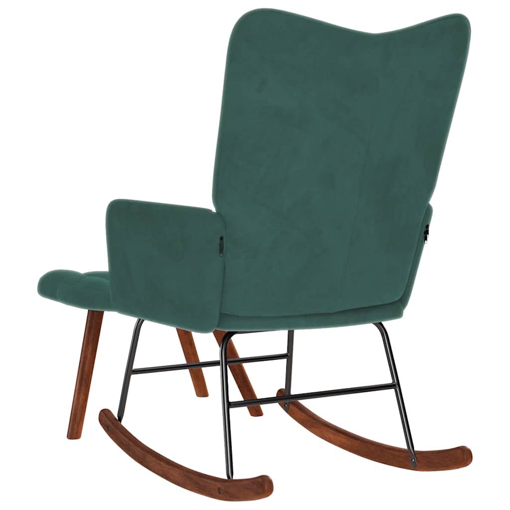 supama kėdė su taburete Dark Green Velvet - Namų Idėja