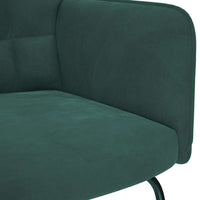supama kėdė su taburete Dark Green Velvet - Namų Idėja