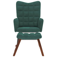 supama kėdė su taburete Dark Green Velvet - Namų Idėja