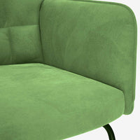 supama kėdė su taburete Light Green Velvet - Namų Idėja