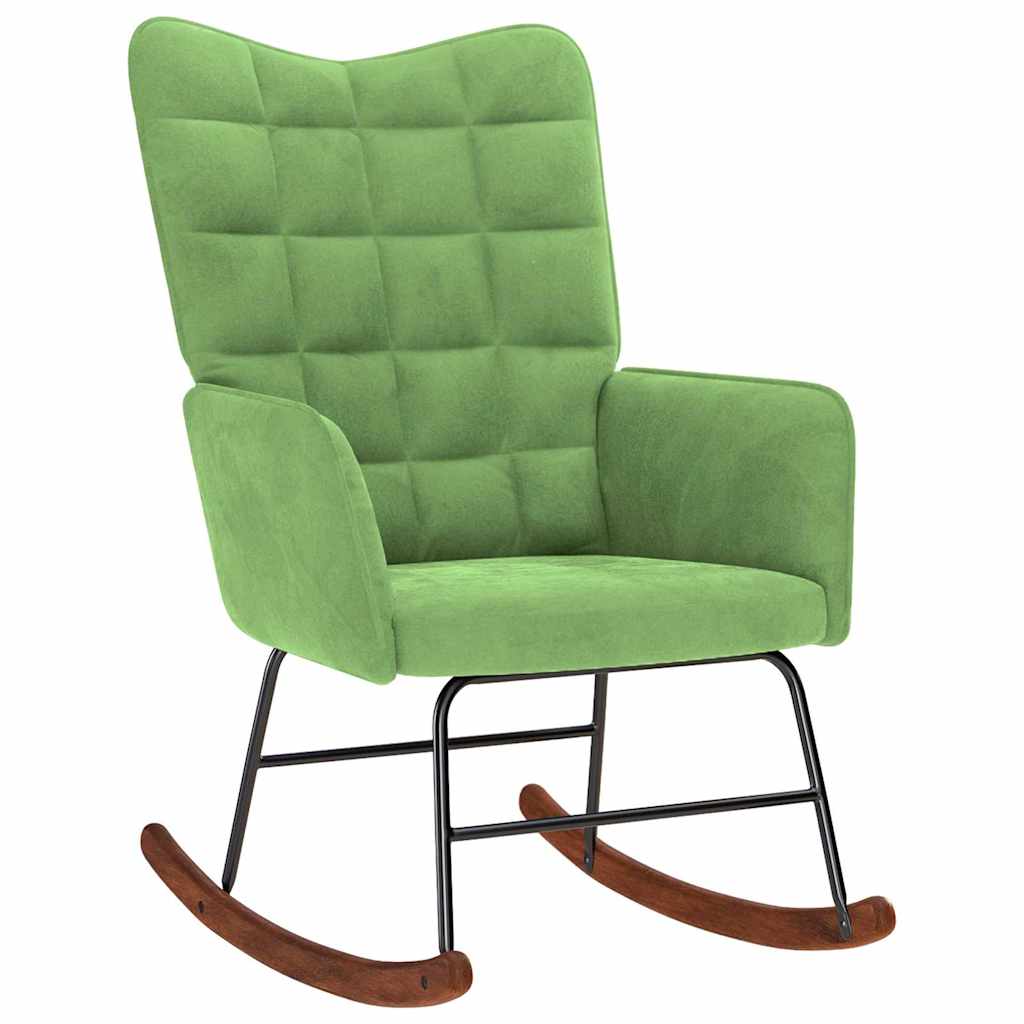 supama kėdė su taburete Light Green Velvet - Namų Idėja