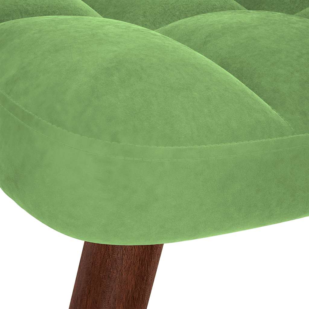 supama kėdė su taburete Light Green Velvet - Namų Idėja