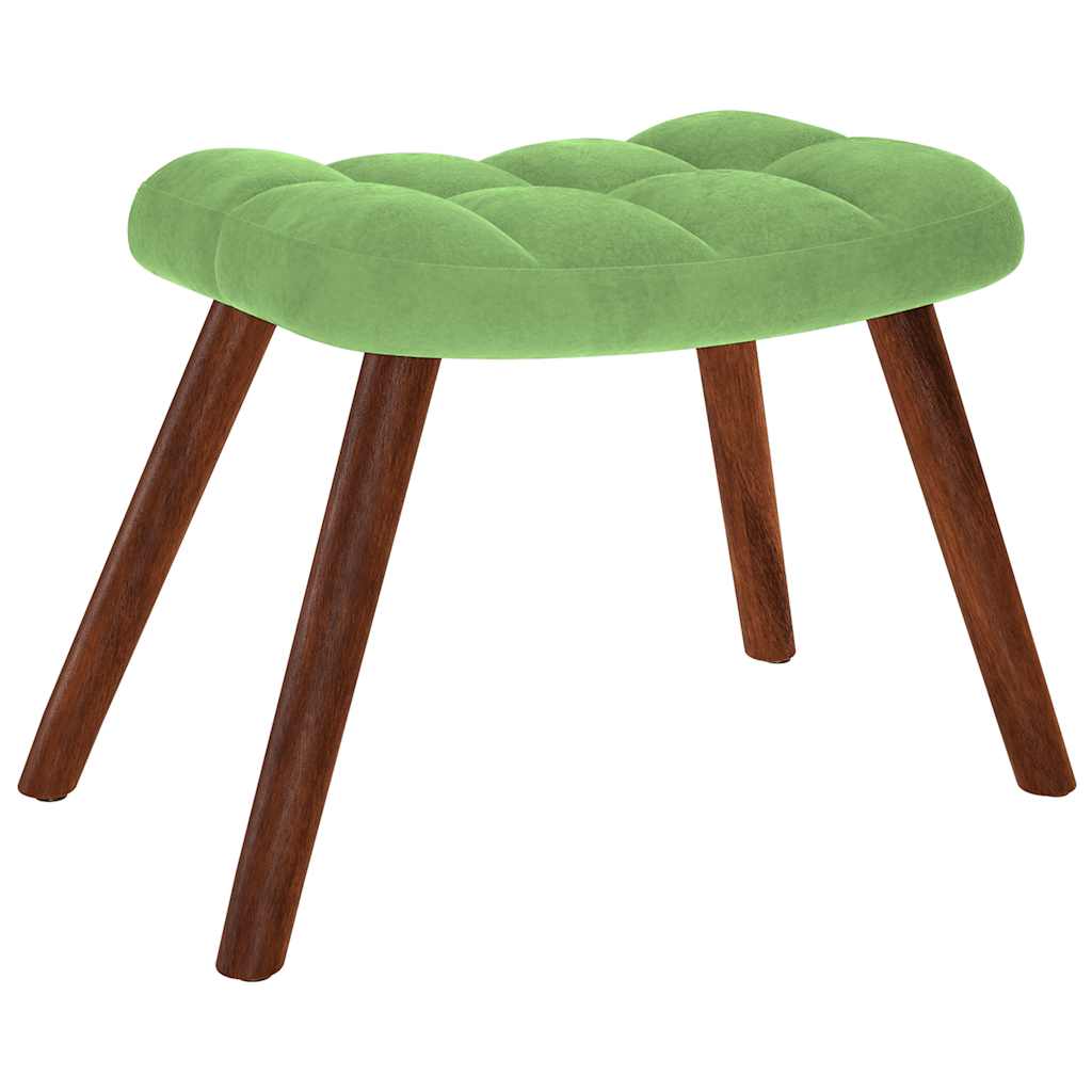 supama kėdė su taburete Light Green Velvet - Namų Idėja
