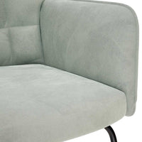 supama kėdė su taburete Light Grey Velvet - Namų Idėja