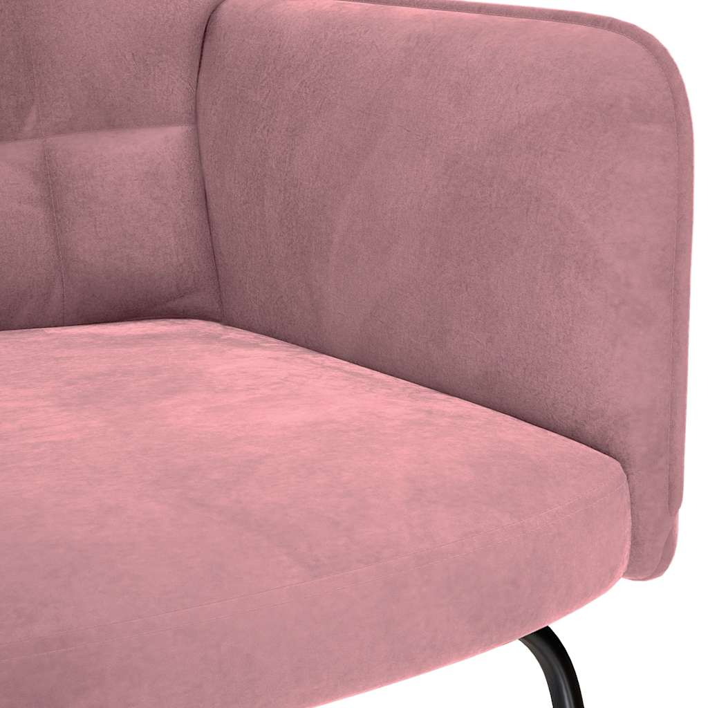 supama kėdė su taburete Pink Velvet - Namų Idėja