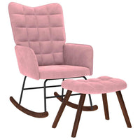 supama kėdė su taburete Pink Velvet - Namų Idėja