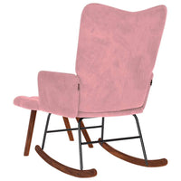 supama kėdė su taburete Pink Velvet - Namų Idėja