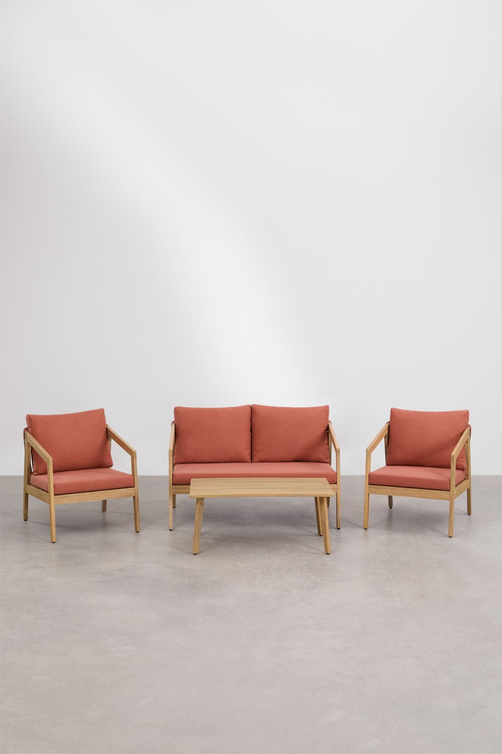 Svetainės komplektas KAROLINA, sofa 2 vietų + 2 foteliai + kavos staliukas, su virvelė (2)