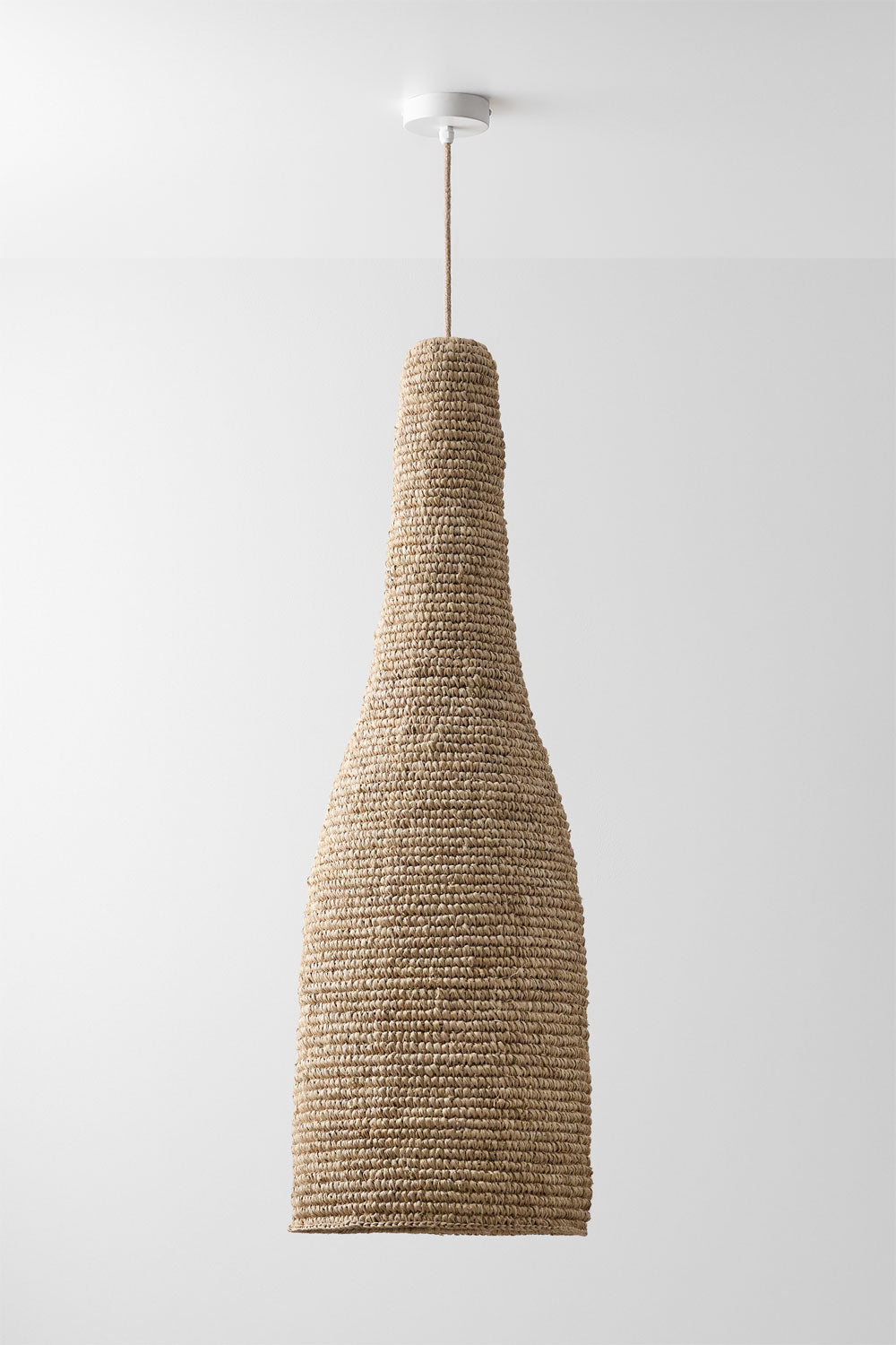 RATTAN lamp, natural and white, 105 cm