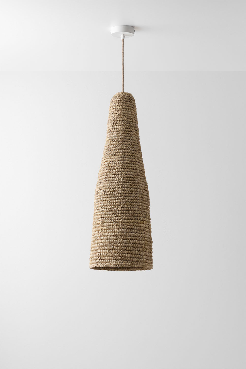 RATTAN pendant lamp, natural and white, 75 cm