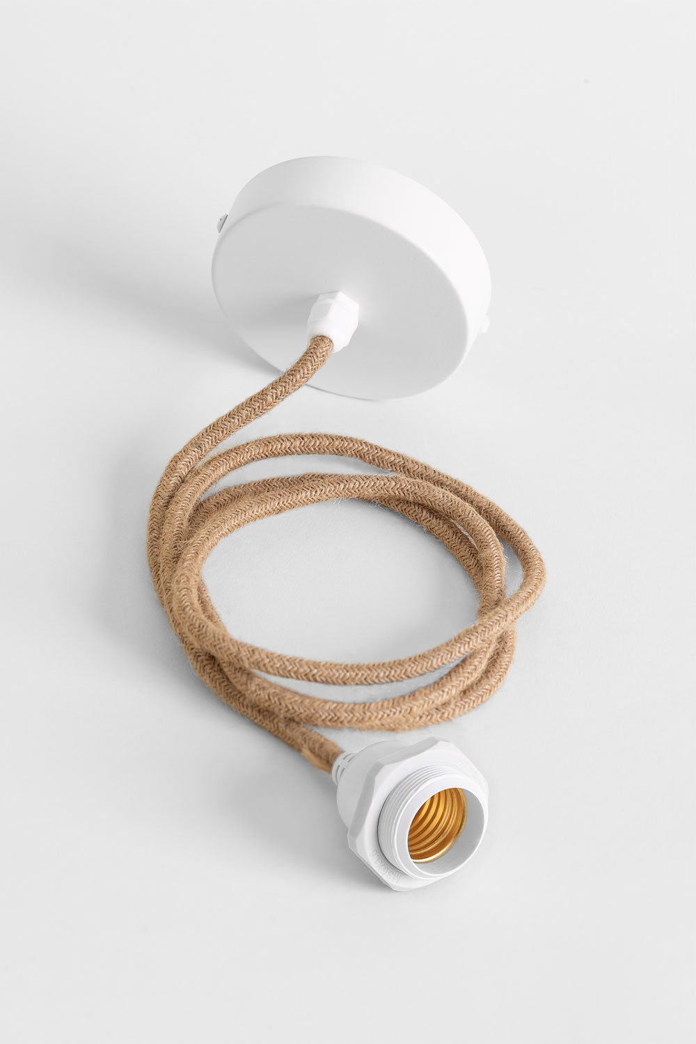 RATTAN pendant lamp, natural and white, 75 cm