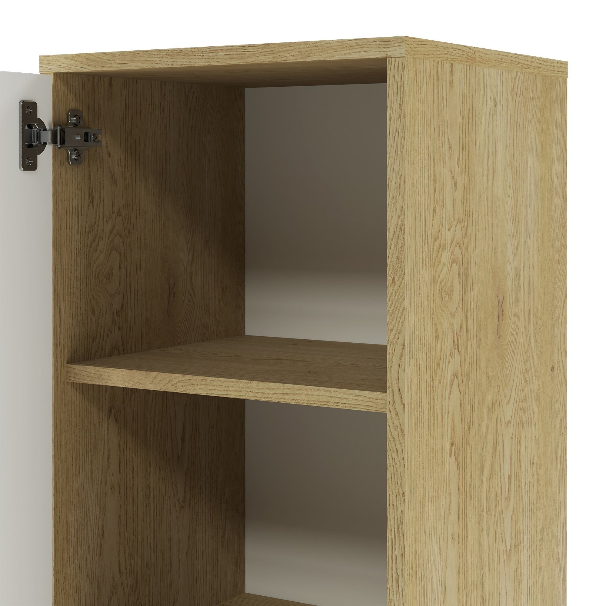 BERYL bathroom cabinet, fluted, oak kremona