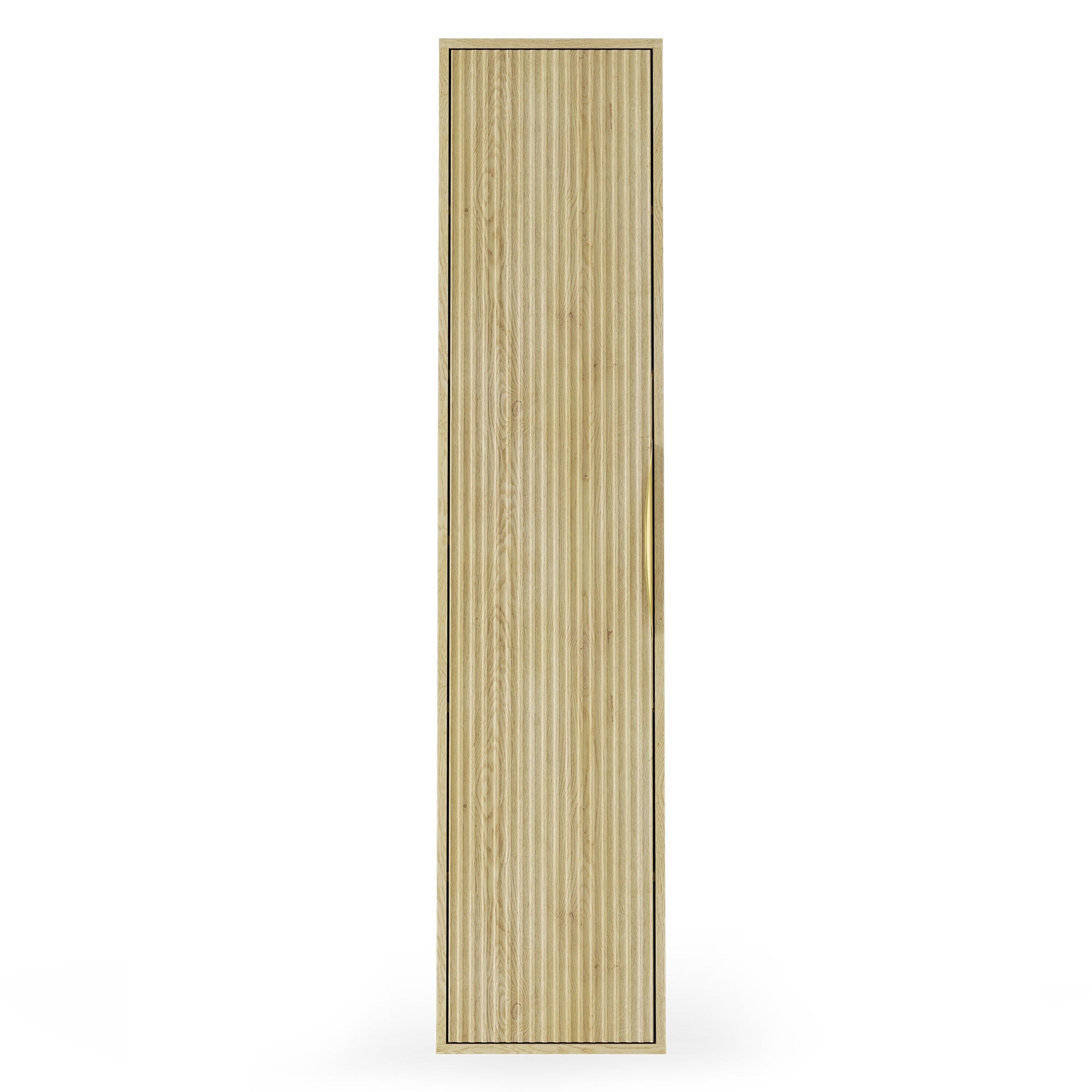 BERYL bathroom cabinet, fluted, oak kremona