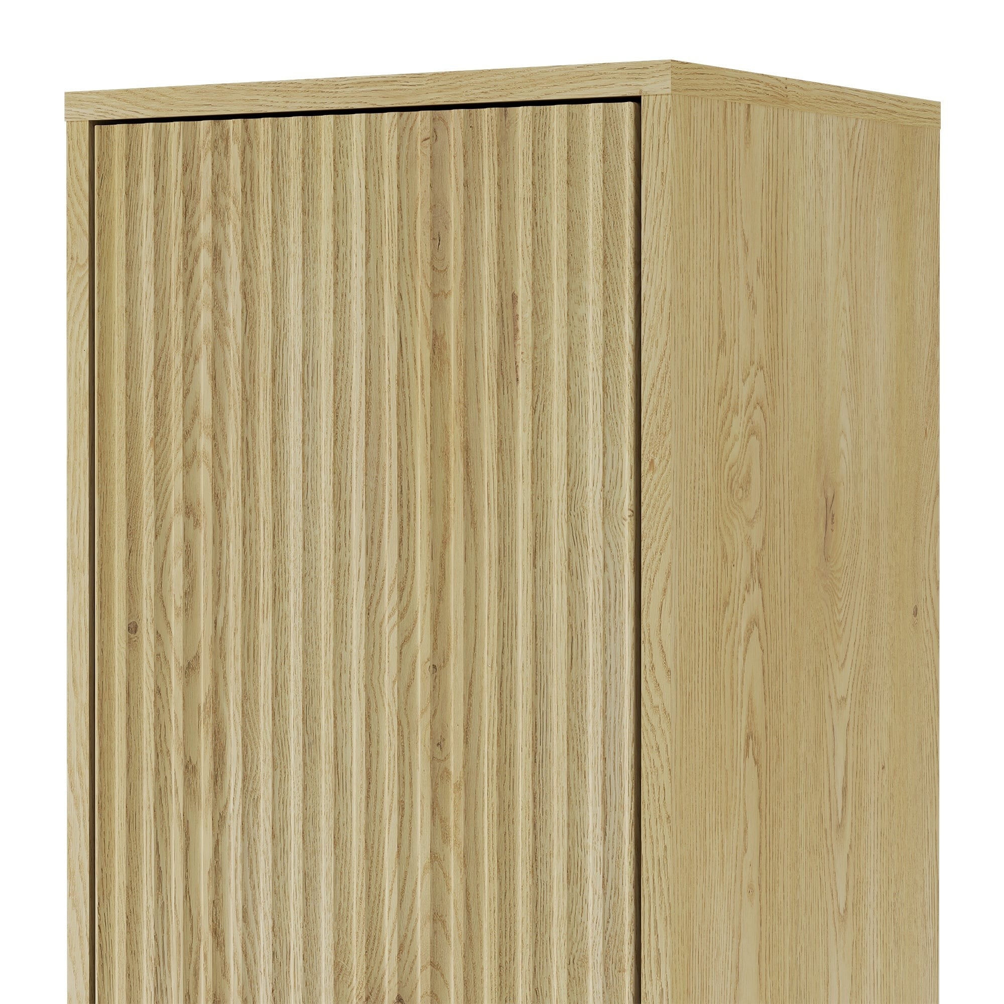 BERYL bathroom cabinet, fluted, oak kremona