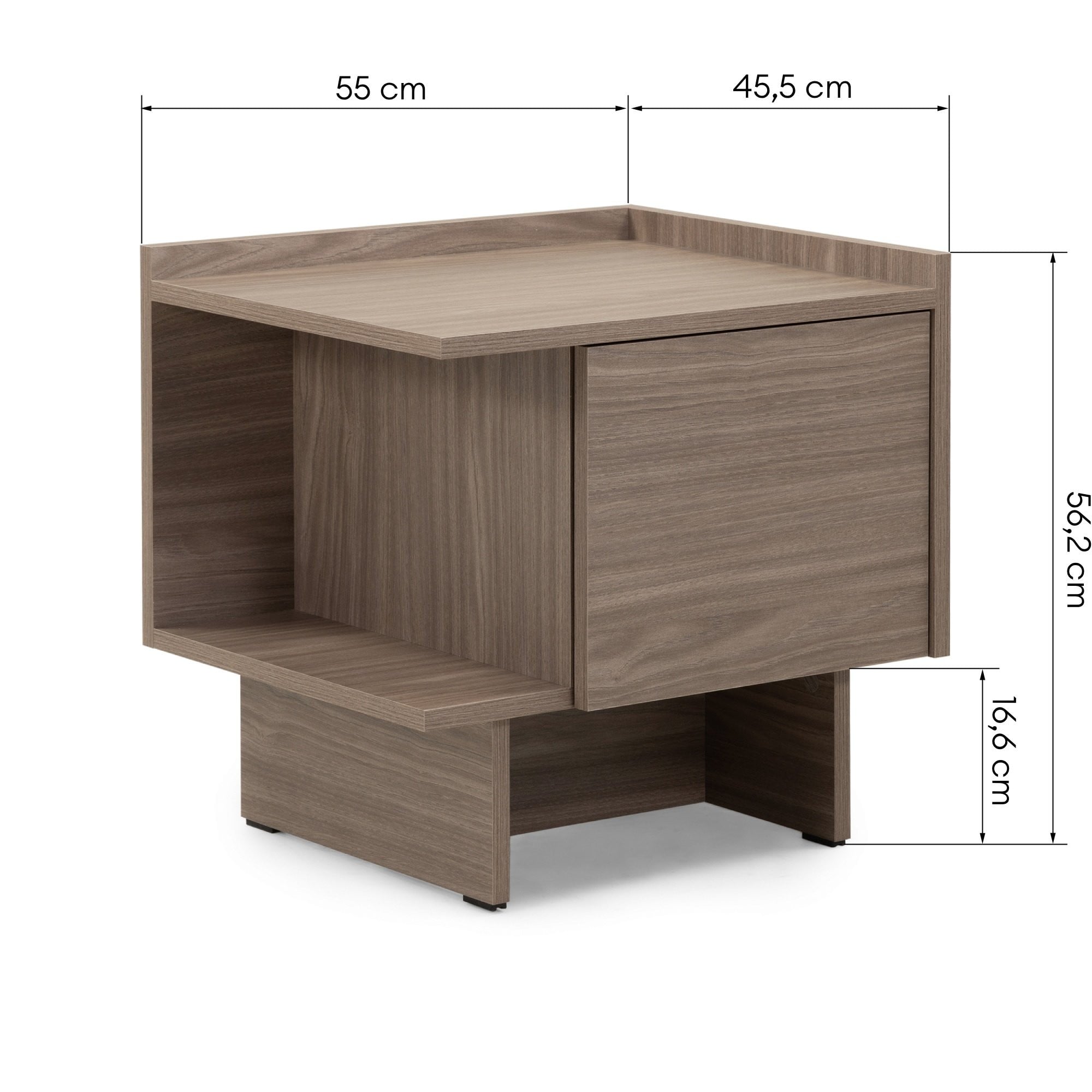 Bedside table GOLFE, pearl oak