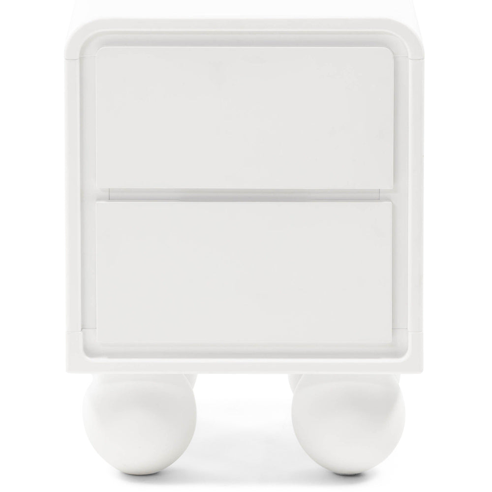 Bedside table JASMIN, white, balls