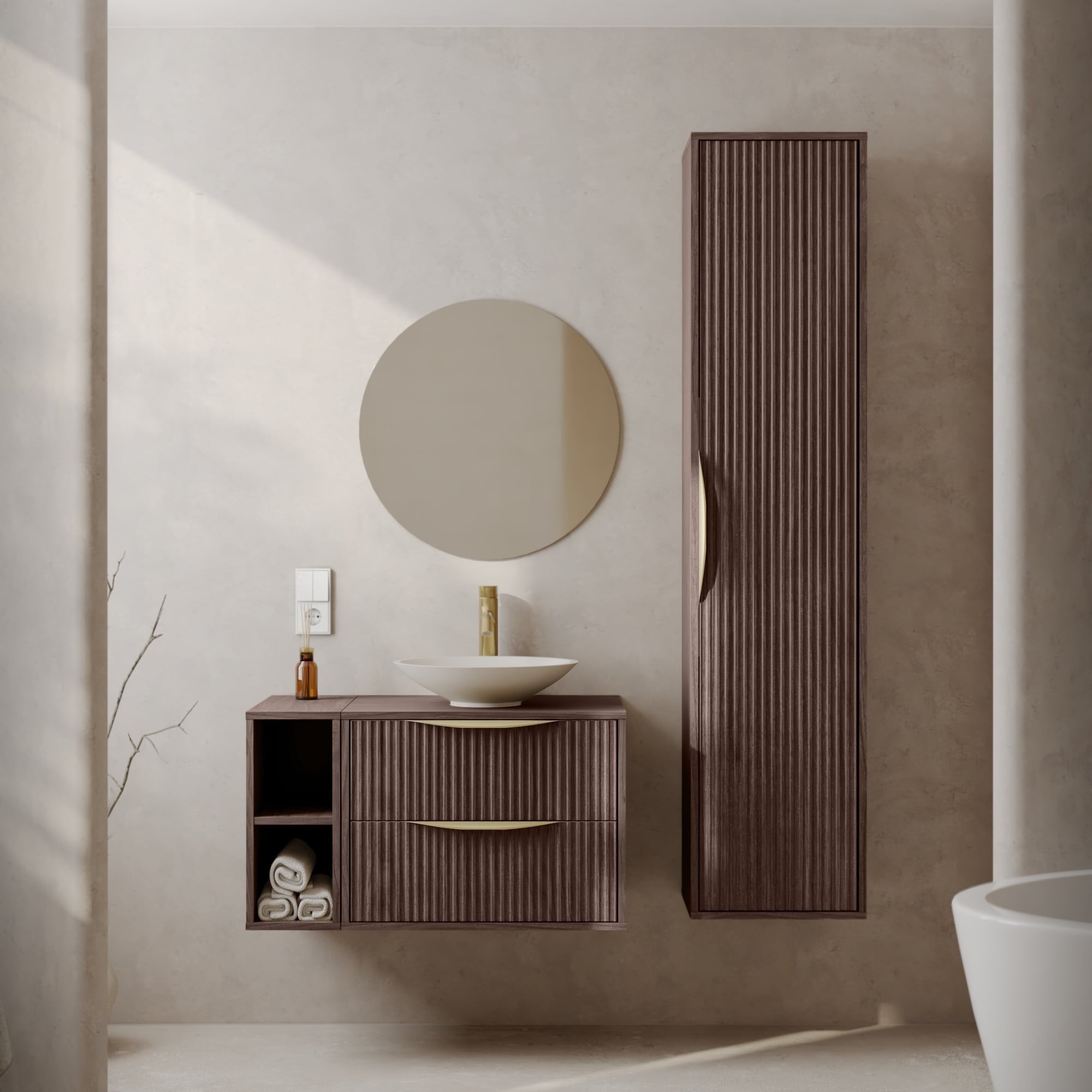 Bathroom cabinet BERYL 2.0, oreh vila, 60 cm