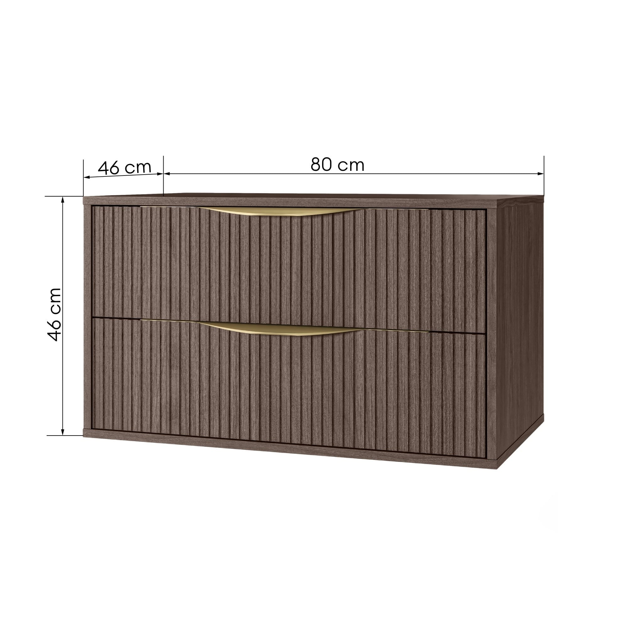 BERYL 2.0 bathroom cabinet, walnut villa, 80 cm