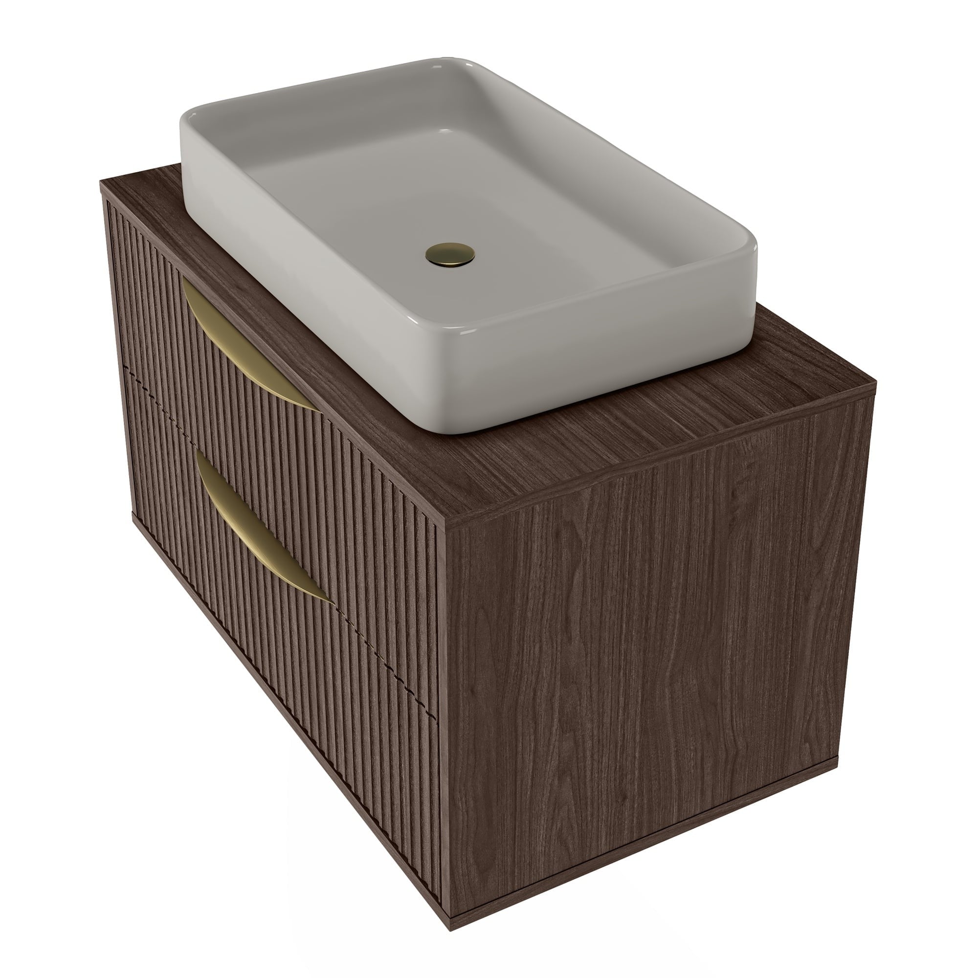 BERYL 2.0 bathroom cabinet, walnut villa, 80 cm