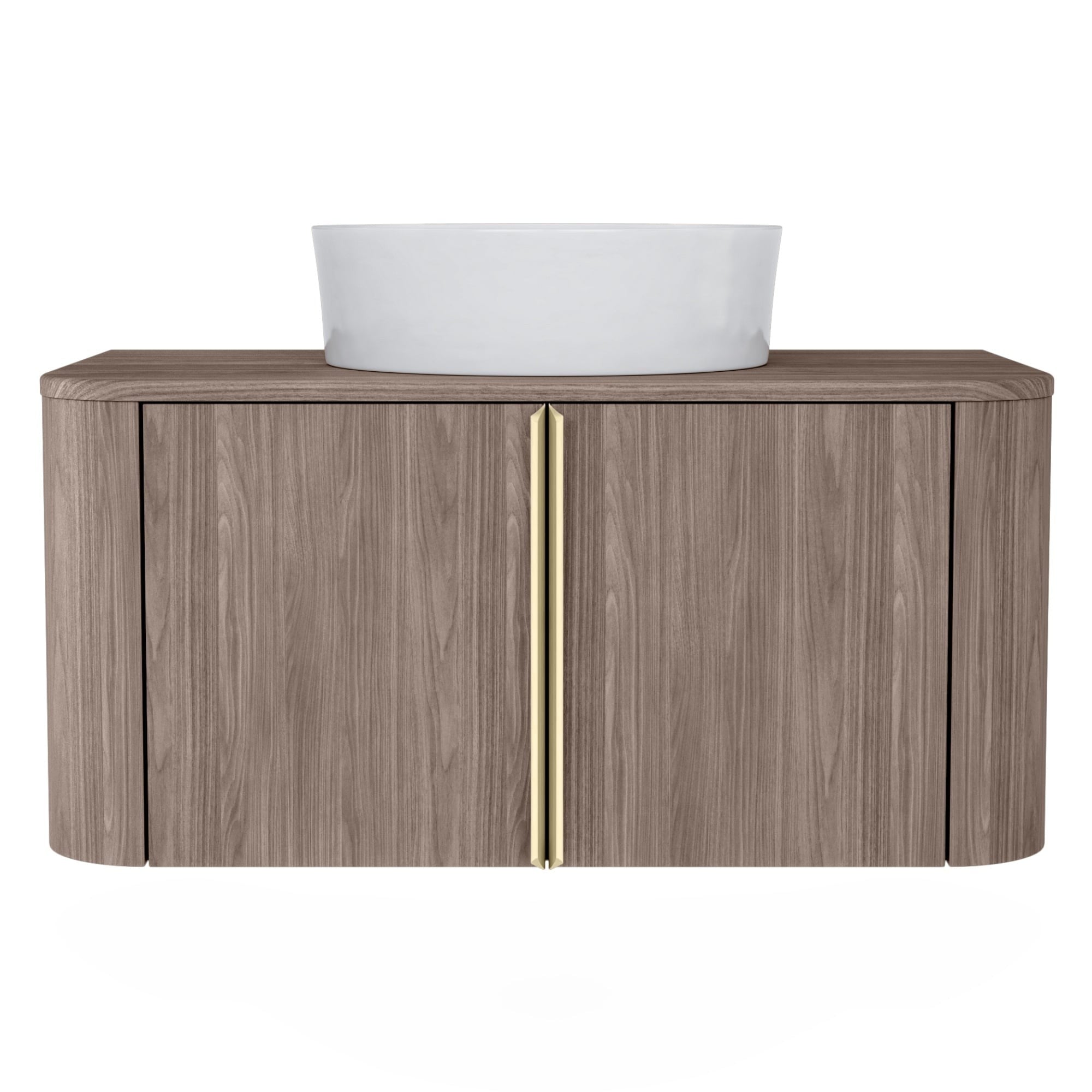 Bathroom cabinet BLEUET, Lincoln walnut, gold handles