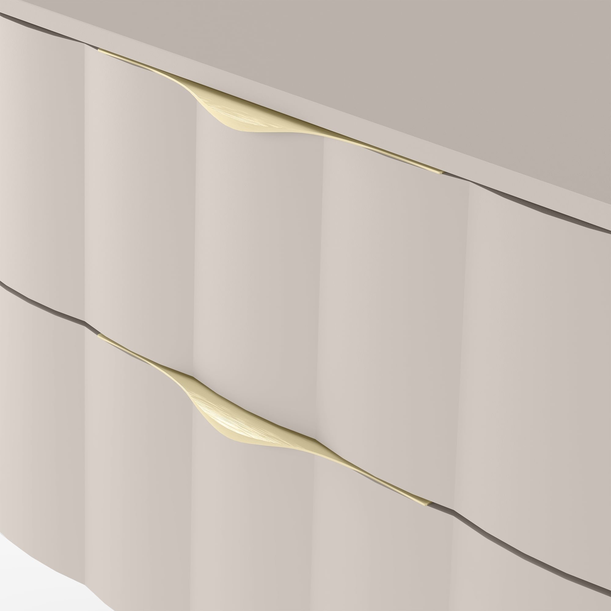 Bathroom cabinet PAGODE, wavy front, cashmere