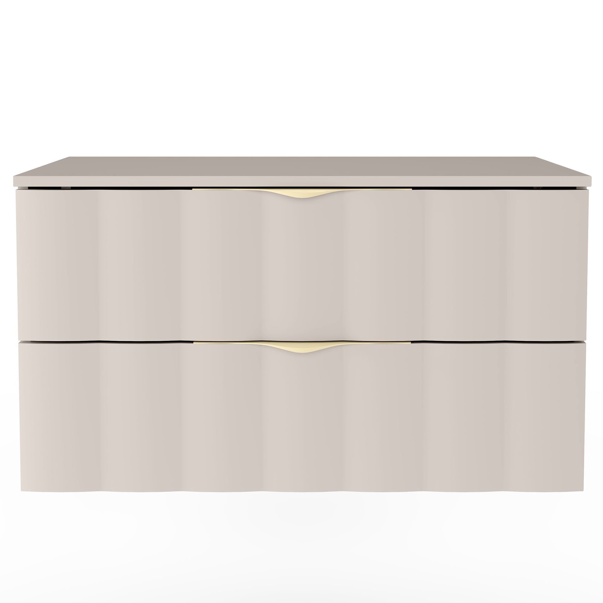 Bathroom cabinet PAGODE, wavy front, cashmere