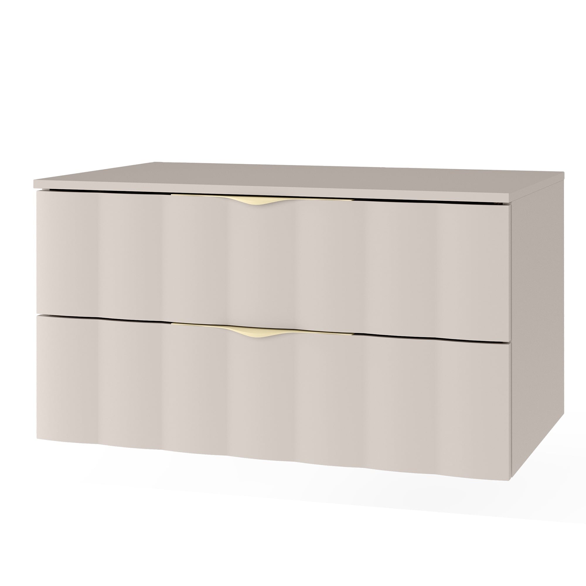 Bathroom cabinet PAGODE, wavy front, cashmere
