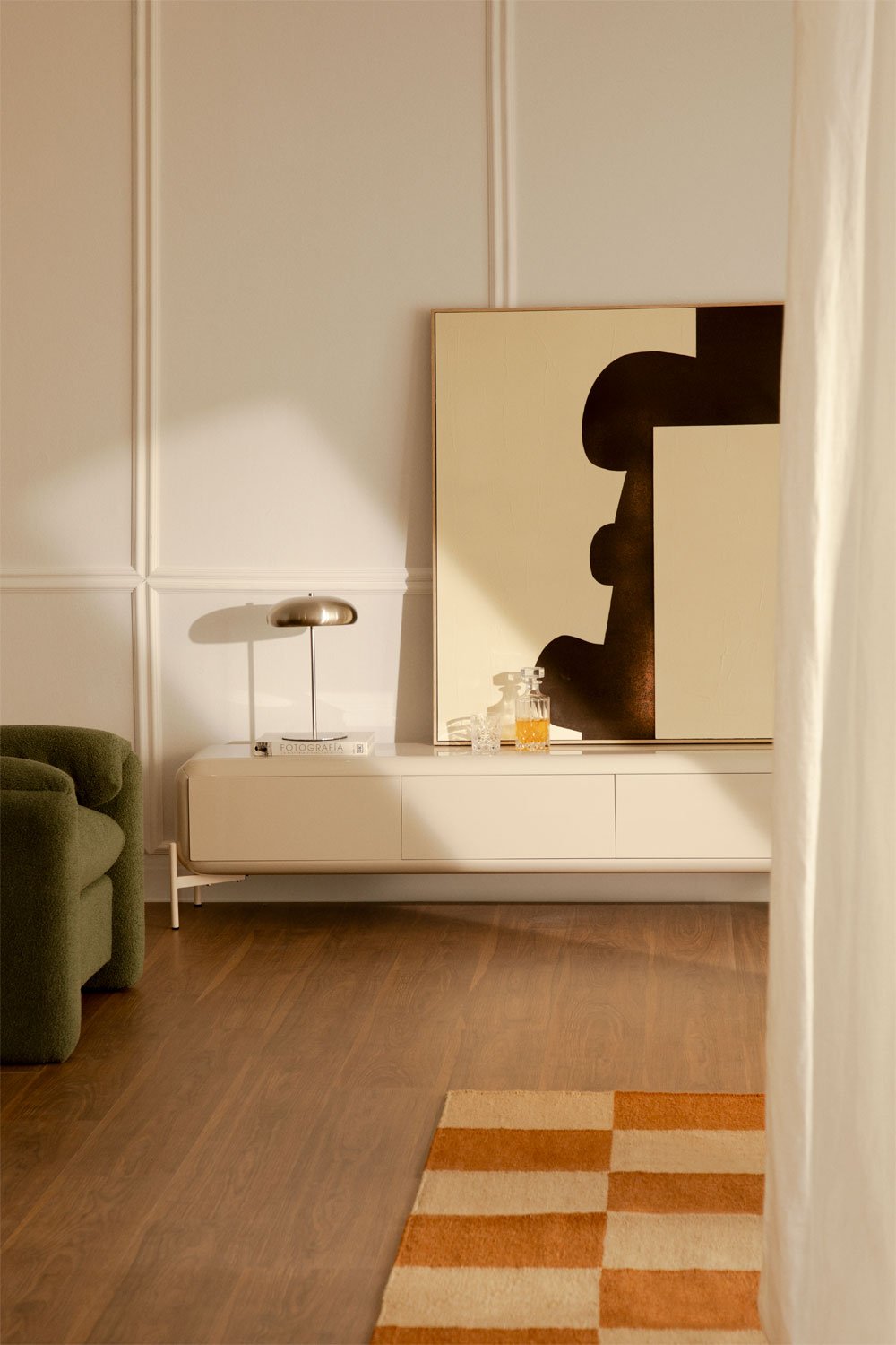 TV spintelė ADEMUA, balta MDF