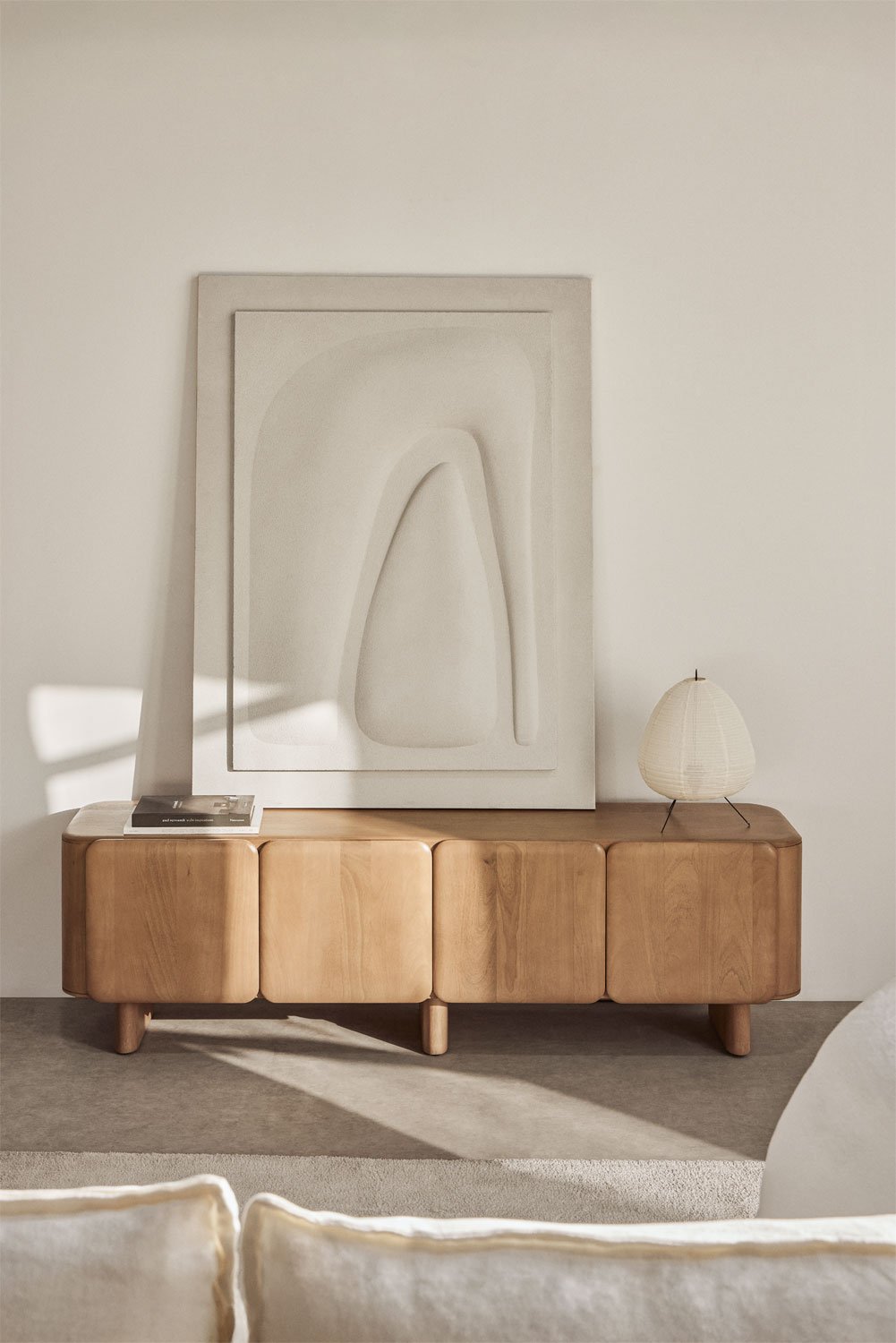 TV spintelė MDANEO, mango medžio, 175 cm.