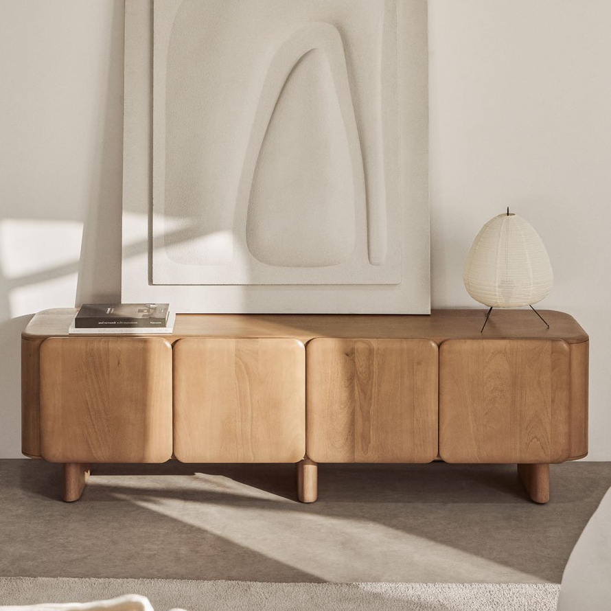 TV spintelė MDANEO, mango medžio, 175 cm.