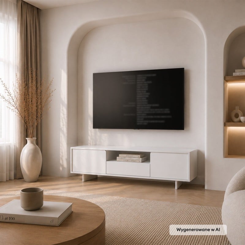 TV spintelė FLORENZA 160 cm, balta