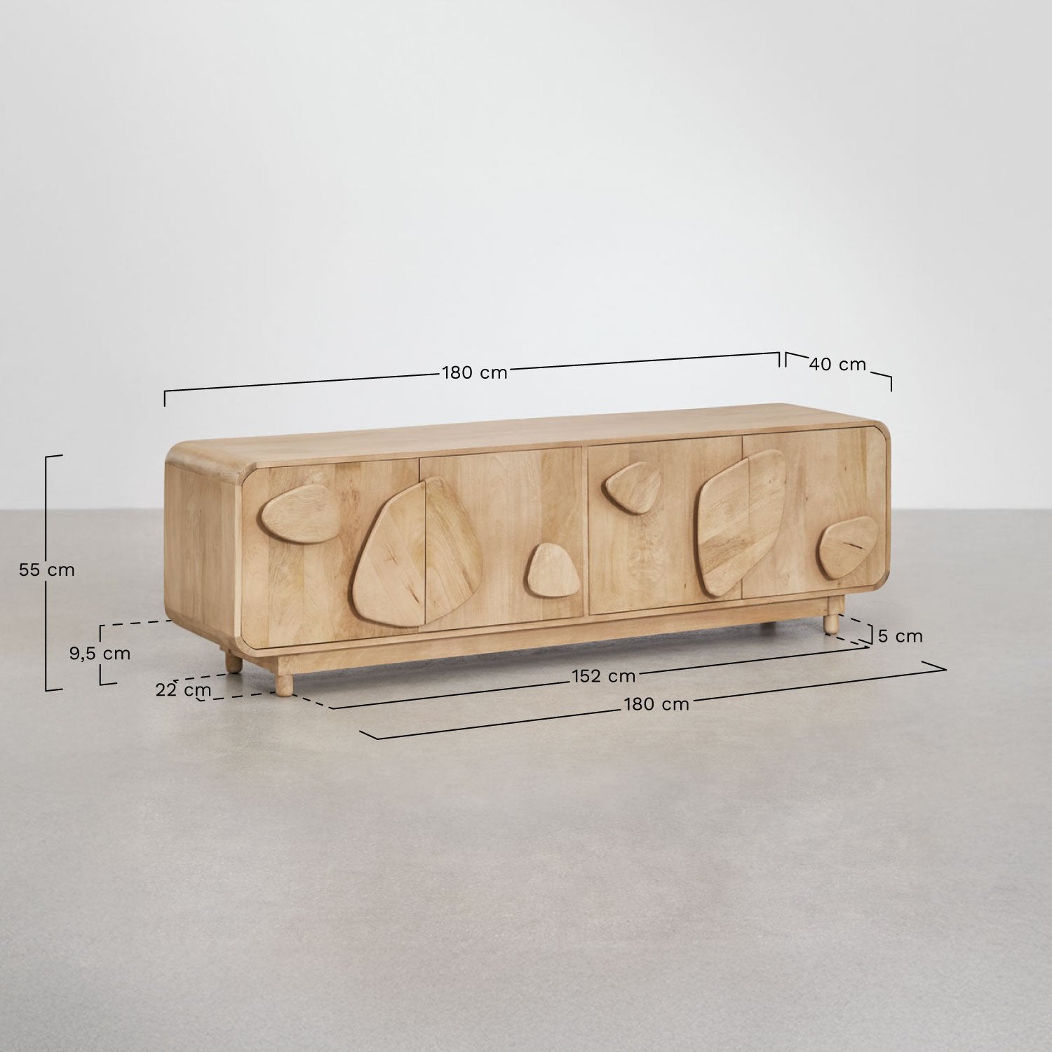 TV spintelė JOLLIE iš mangų medienos 180x40 cm