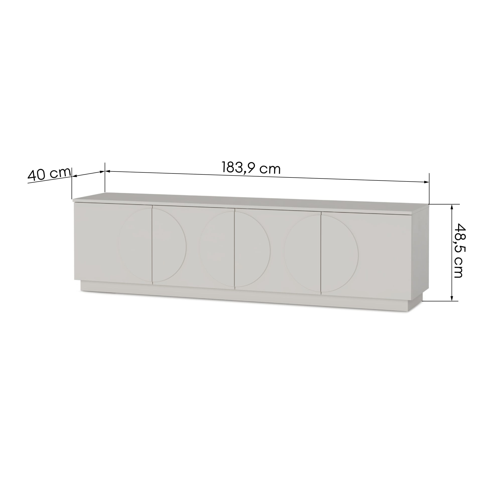 TV cabinet LIMEN, cashmere, arches