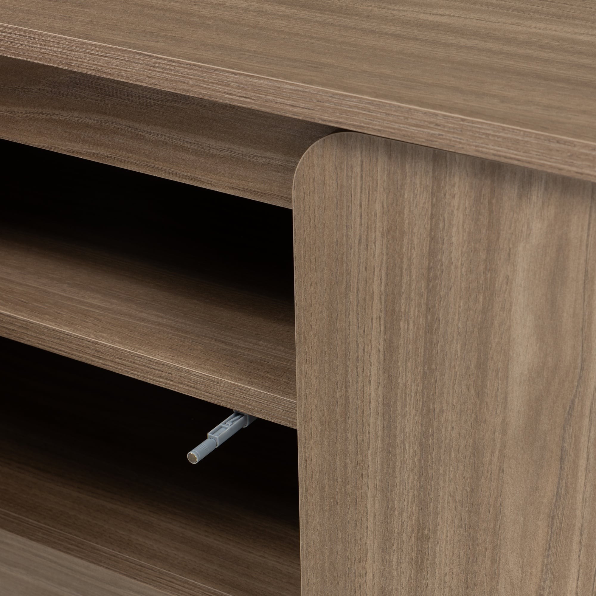 TV cabinet NACREE, pearl oak, rounded doors