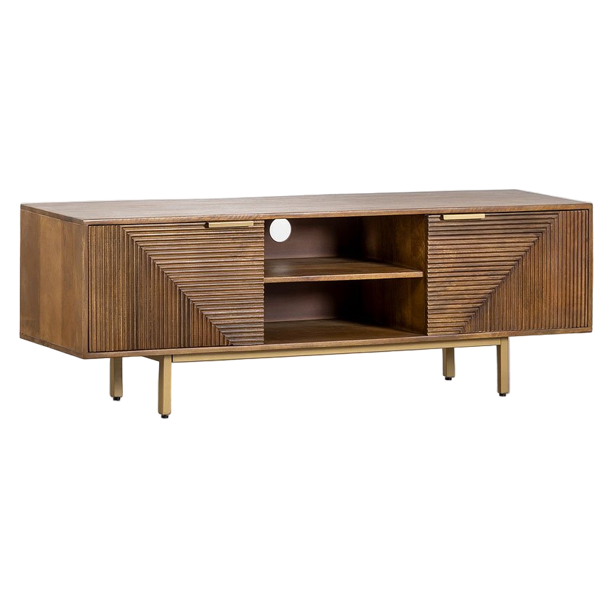 TV spintelė BORKU, mango medis, žalvario detalės