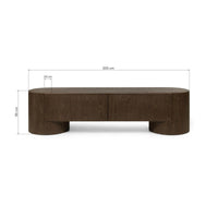 TV spintelė BELLANO 200 cm, stalčiai, riešutas