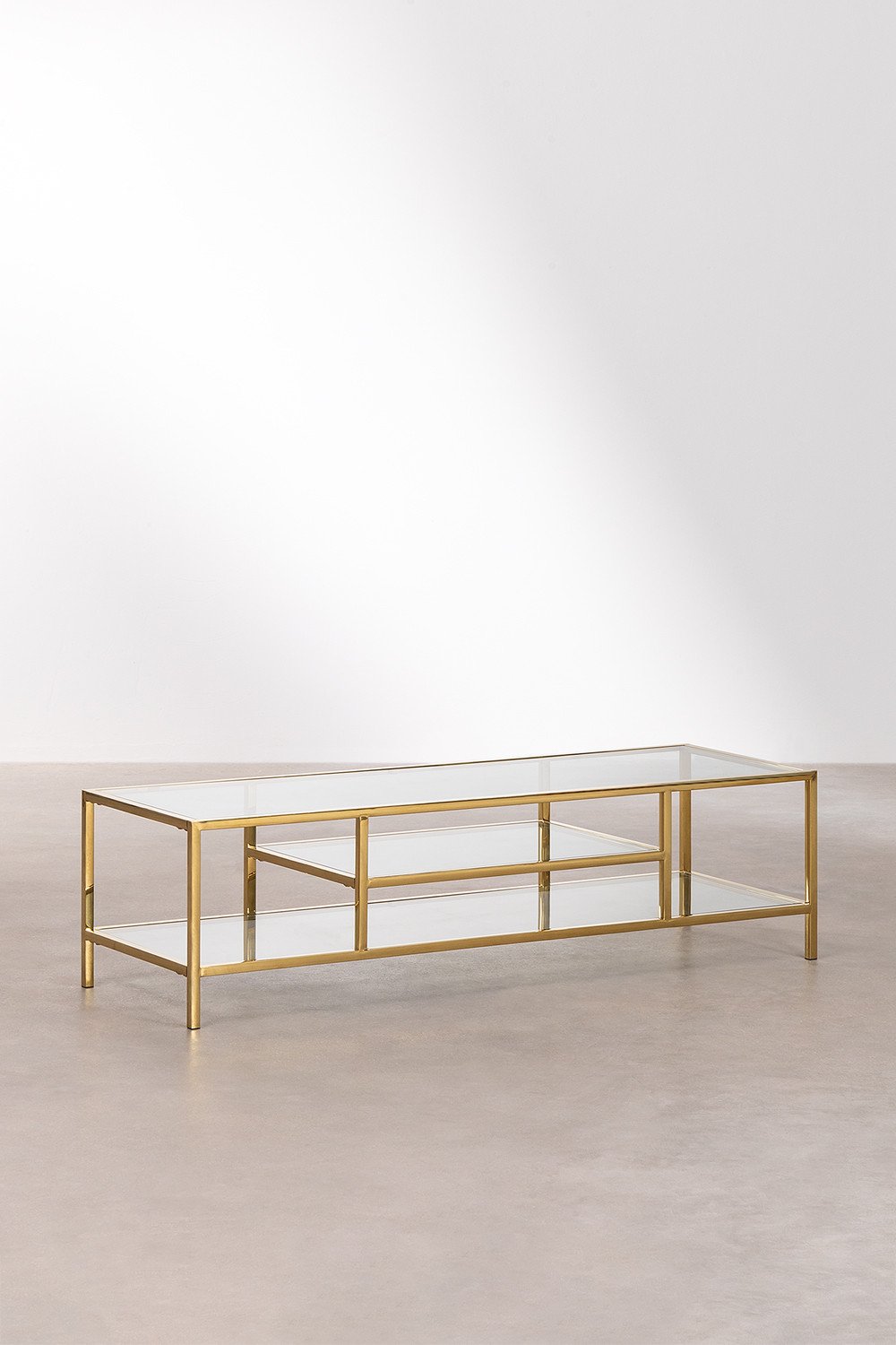 TV spintelė AELDUA, stiklas ir plienas