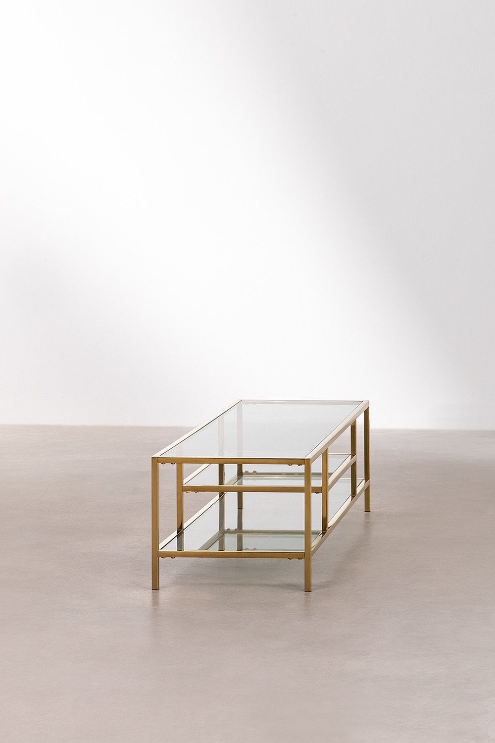 TV spintelė AELDUA, stiklas ir plienas