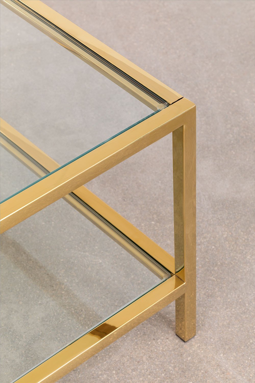 TV spintelė AELDUA, stiklas ir plienas