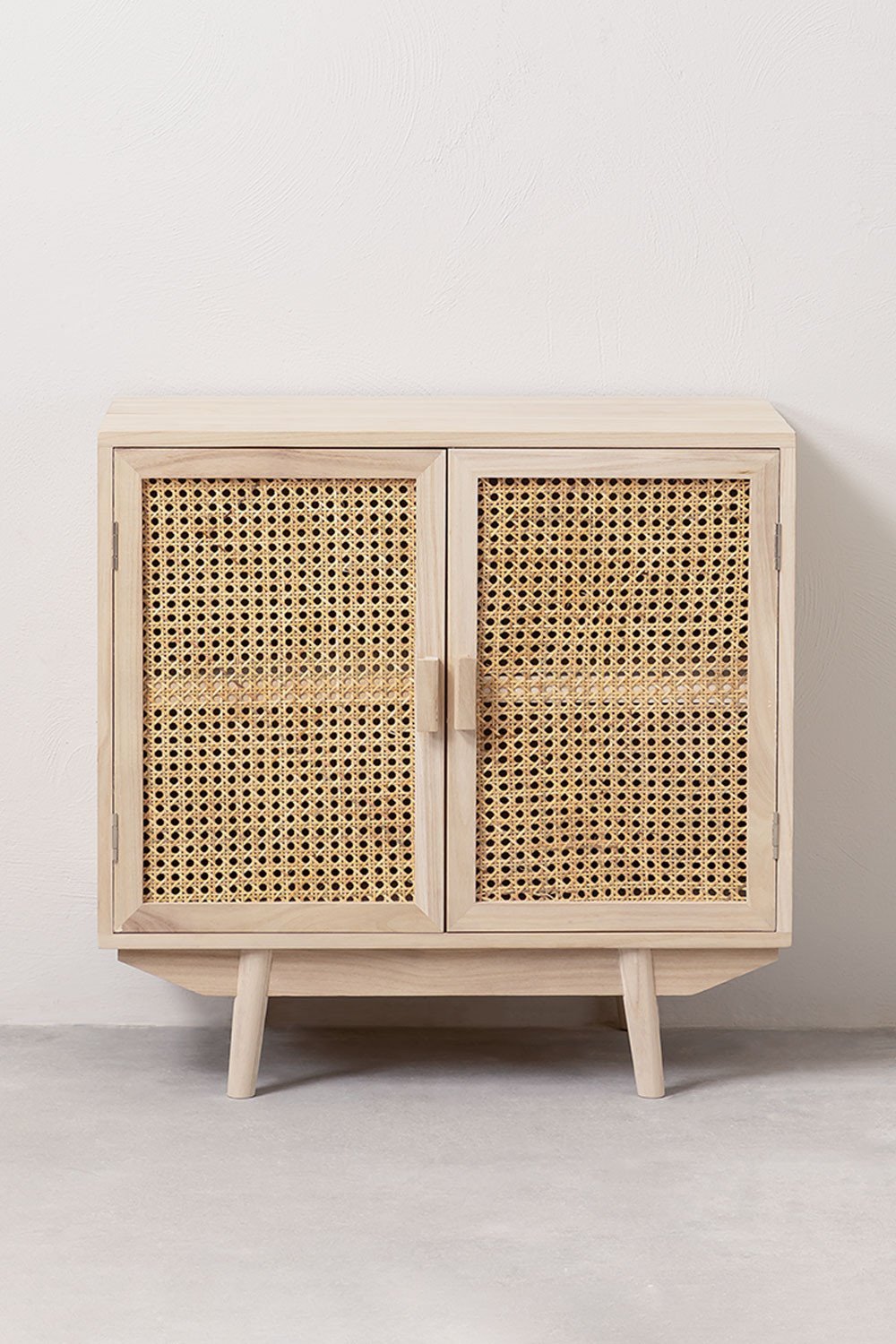 Komoda RELDU, paulovnijos medžio su ratanu