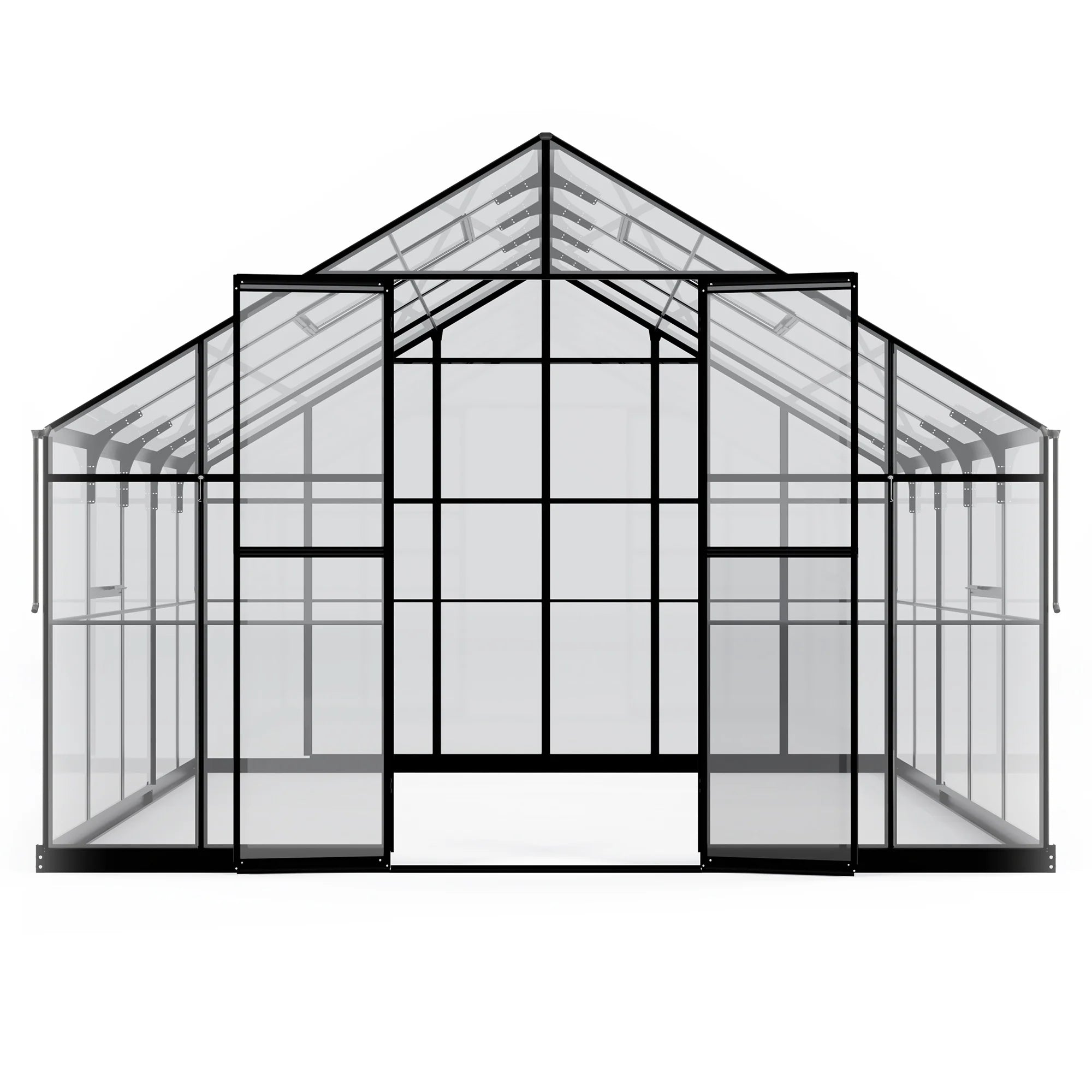 Sodo šiltnamis 12,3 m² su pamatais, 4 mm grūdintas stiklas