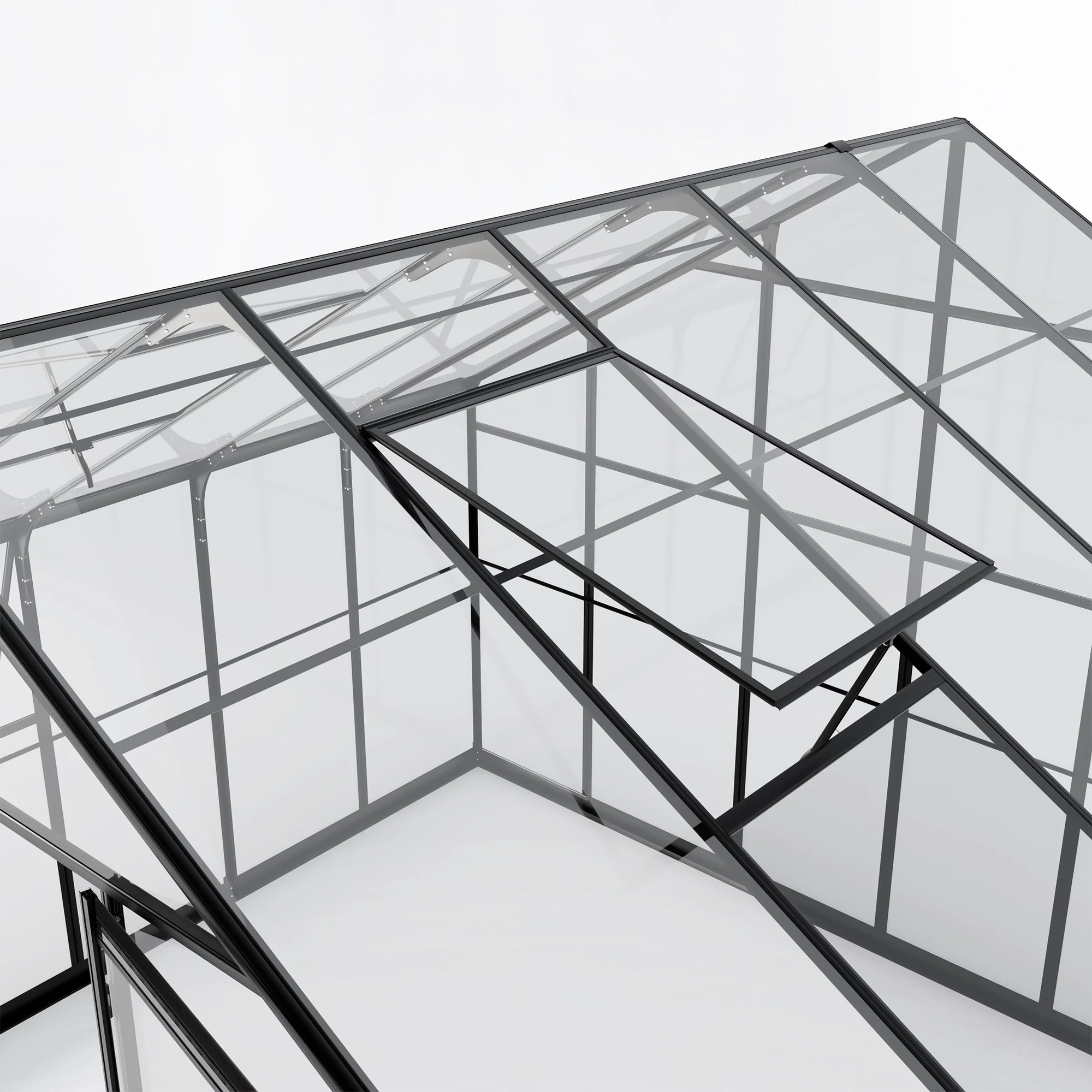 Sodo šiltnamis 12,3 m² su pamatais, 4 mm grūdintas stiklas