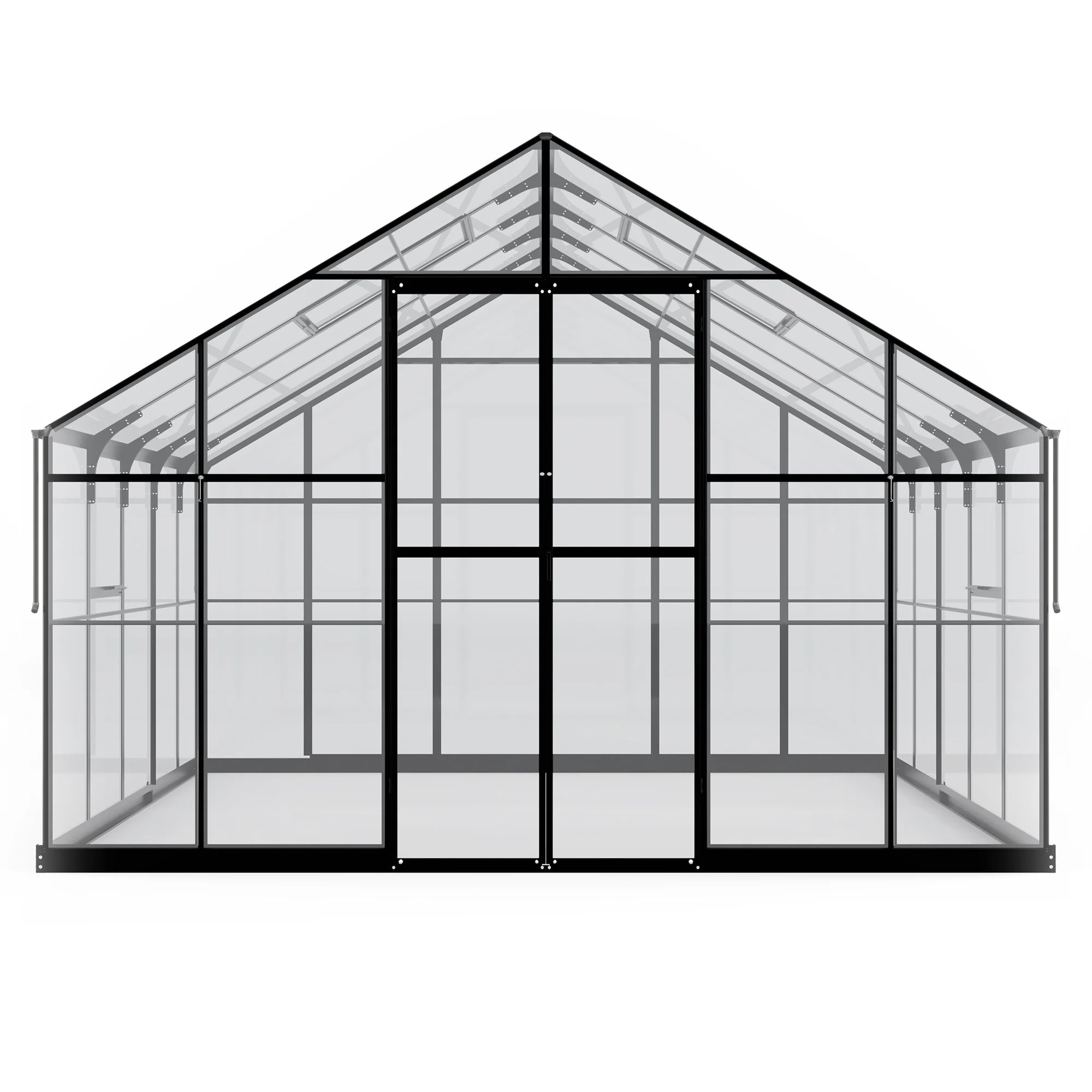 Sodo šiltnamis 12,3 m² su pamatais, 4 mm grūdintas stiklas