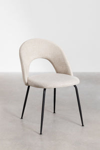 Valgomojo kėdė GLORINA, Tkaniny Beige, juoda kojos