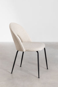 Valgomojo kėdė GLORINA, Tkaniny Beige, juoda kojos